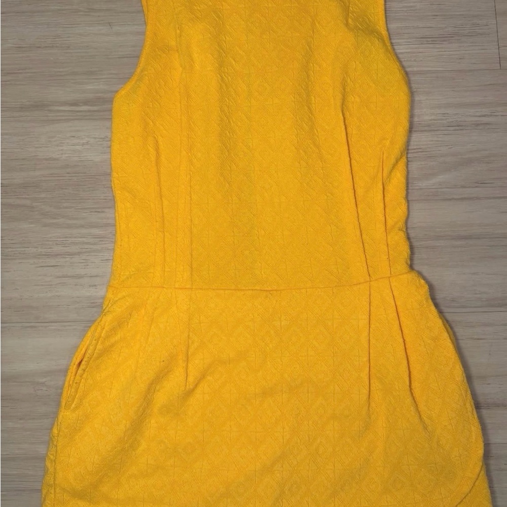 Zara Vibrant Yellow Textured Midi Dress